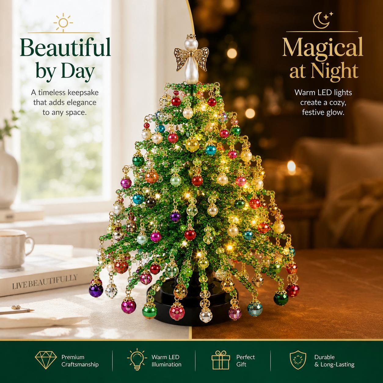 DIY Christmas beaded tree kit, improve your hands-on skills, feel accomplished, craft project, beautiful gift, festive vibes DIY Christmas beaded tree kit, improve your hands-on skills, feel accomplished, craft project, beautiful gift, festive vibes
