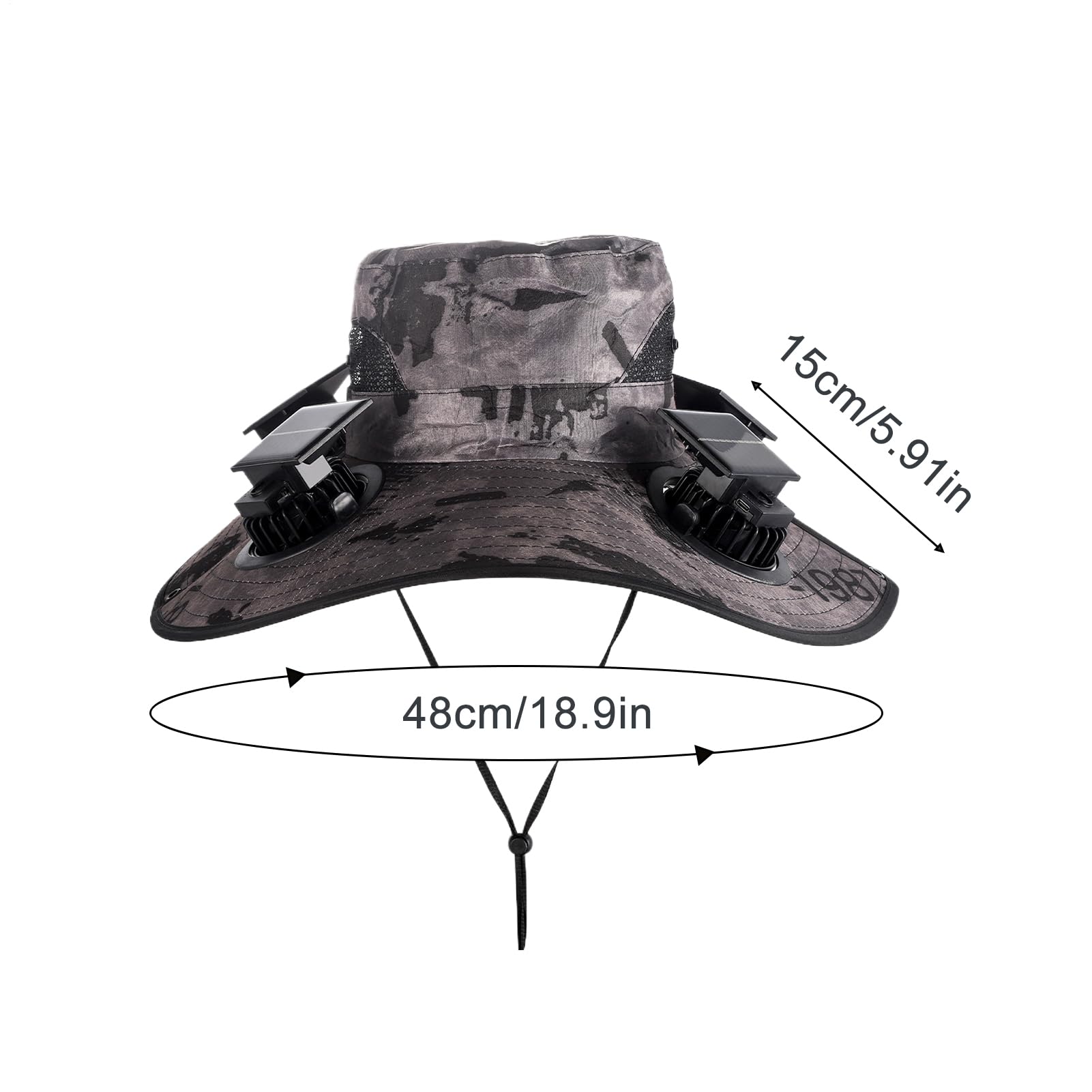 Fishing Hat with Fans, 2025 New Ultralight Solar Fan Sun Hat, Wide Brim Solar Fan Hat Outdoor Fishing UPF 50+
