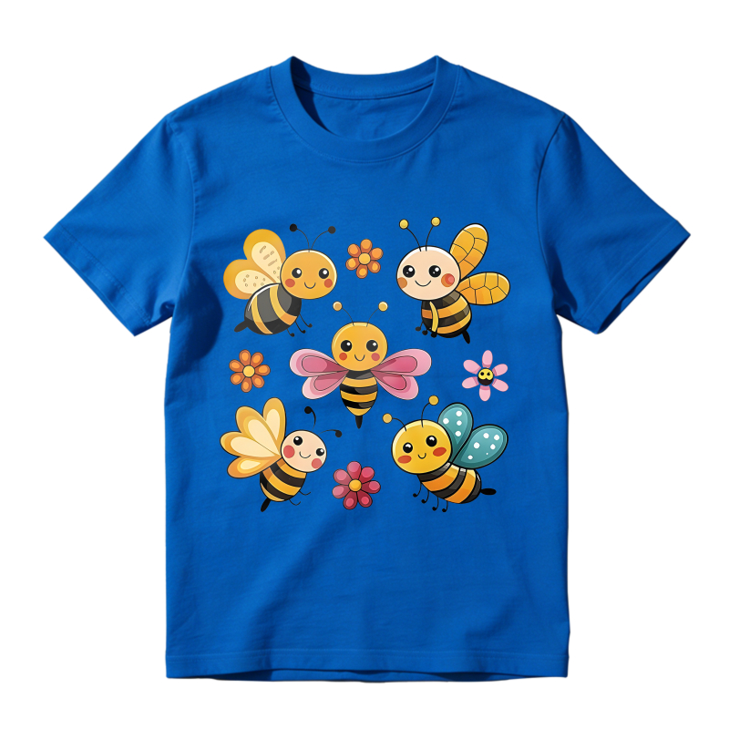 Cute Bees And Flowers Design Unisex Classic T-shirt