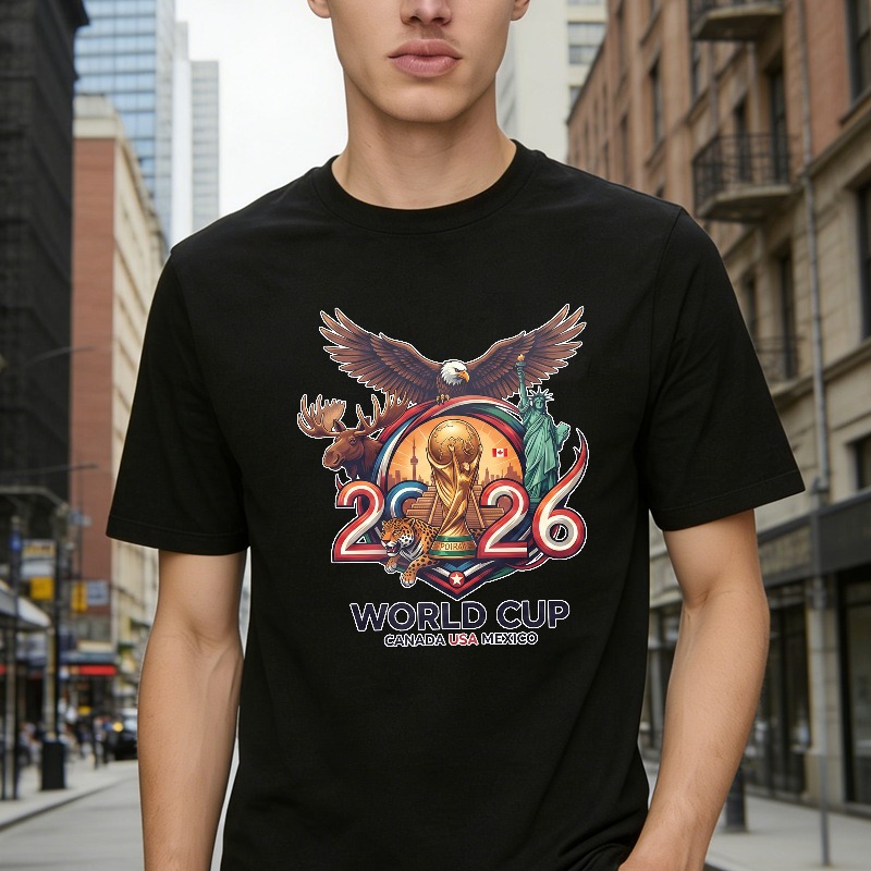 2026 World Cup Canada Usa Mexico Eagle Moose Statue Unisex Classic T-shirt