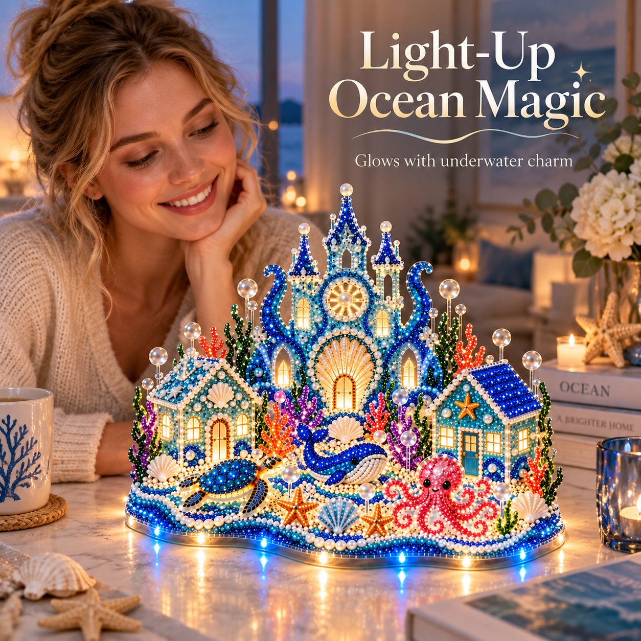 🔥 LAST DAY — 49% OFF! 🌊✨ Glowing Underwater Village 3D Diamond Painting Kit – Create Your Own Magical Light-Up Ocean Castle!