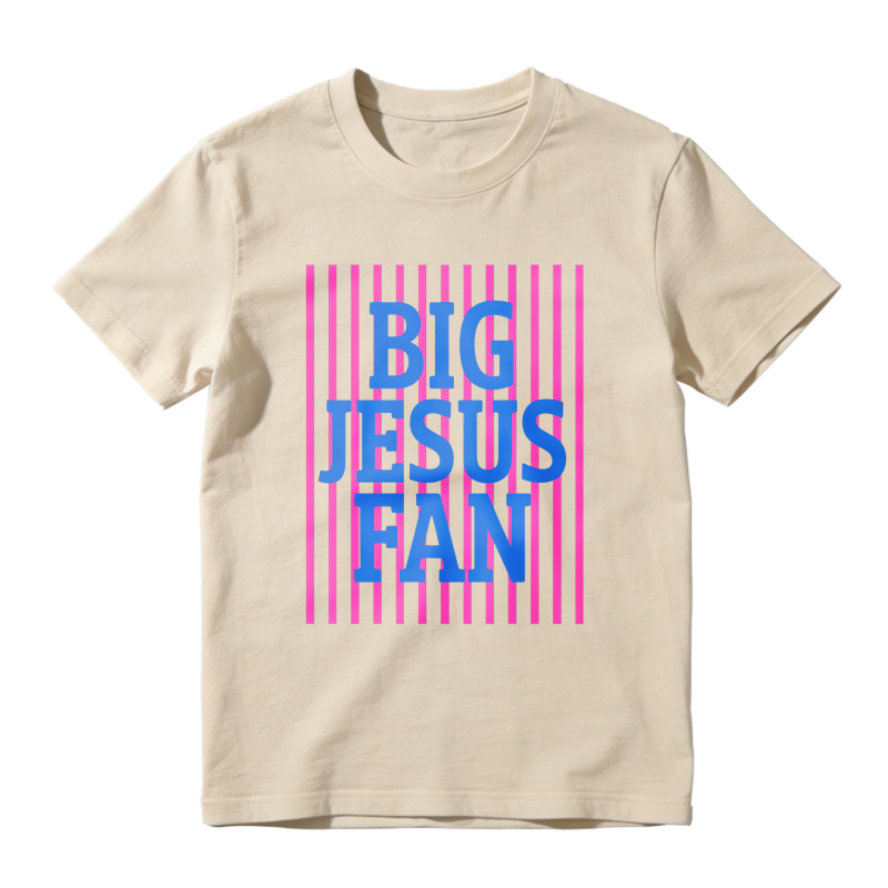 Big Jesus Fan Striped Design Unisex Classic T-shirt