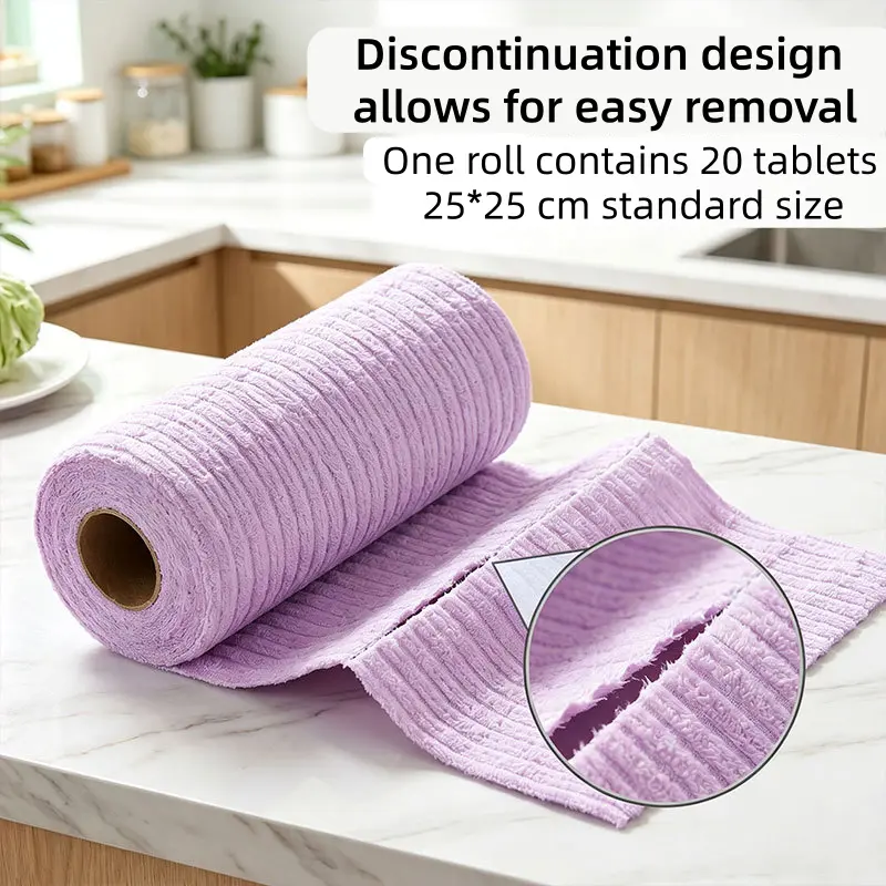 20 PCS Tearable Antibacterial Cleaning Cloths, 10A-Grade Reusable Wet/Dry Lint-Free Rags, Streak-Free Scrubbing Towels for Kitchen, Car, Glass & Electronics (10″x10″)