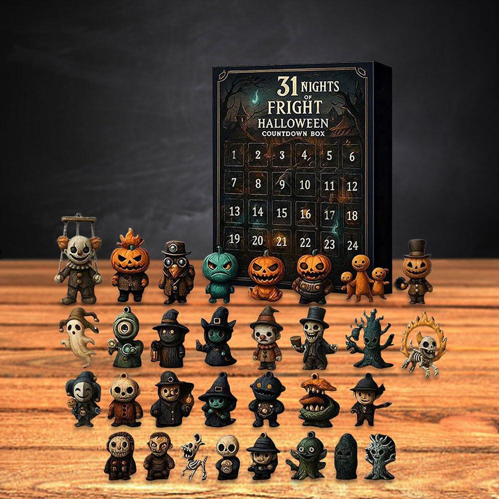 31 Nights of Fright Halloween Countdown Box 2025 - Halloween Spooky Advent Calendar Gift Set with Collectible Horror Figurines, Scary Ornaments & Party Decor for Adults, Teens, Haunted House Fans 31 Nights of Fright Halloween Countdown Box 2025 - Halloween Spooky Advent Calendar Gift Set with Collectible Horror Figurines, Scary Ornaments & Party Decor for Adults, Teens, Haunted House Fans