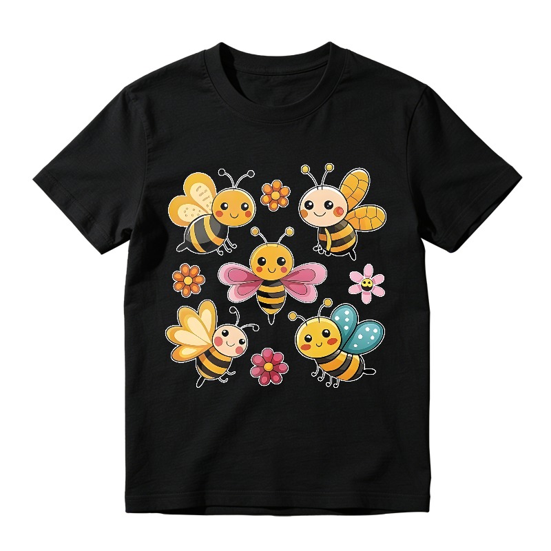 Cute Bees And Flowers Design Unisex Classic T-shirt