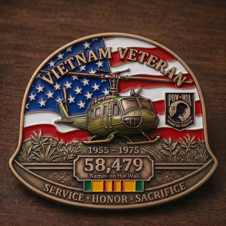 Front design of the Vietnam Veteran challenge coin