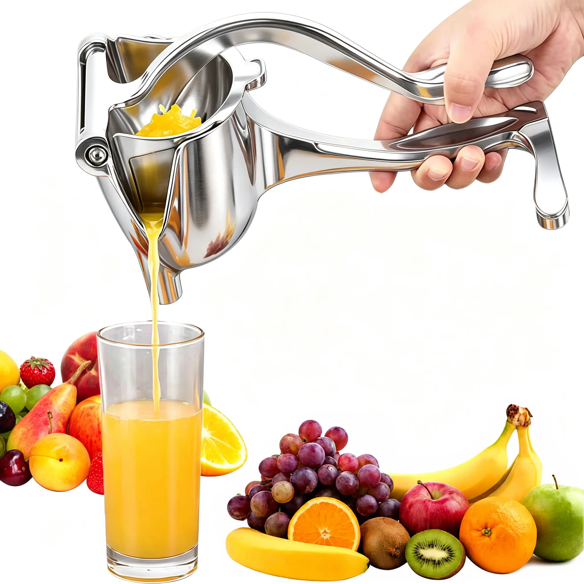 Manual Fruit Juicer - Kitchen Utensil & Gathering Essential, Fresh Juice Extractor Suitable for Outdoor Picnics & Restaurant Use, Utensils, Juicer Hand Press, Hand Juicer Squeezer