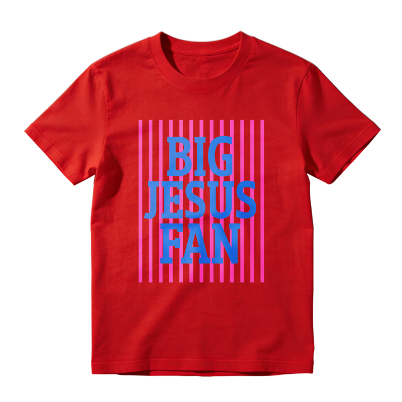Big Jesus Fan Striped Design Unisex Classic T-shirt
