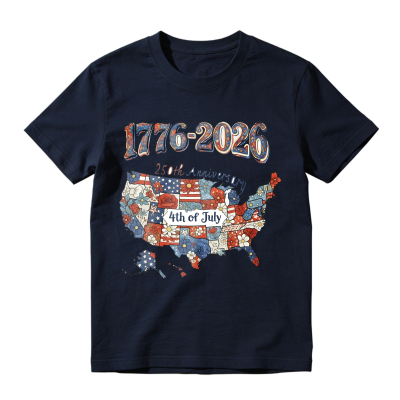 1776 2026 250th Anniversary Usa Map With American Flag And Stars Unisex Classic T-shirt