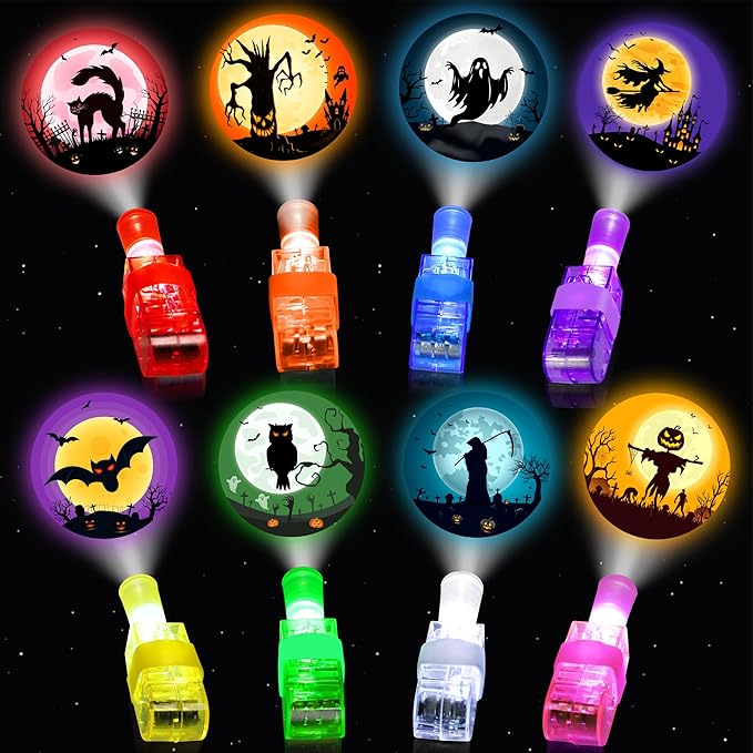 36 PCS Halloween LED Finger Lights, Halloween Party Favors for Kids LED Light Up Toys Classroom Rewards Gifts, Halloween Treats Goody Bag Filler