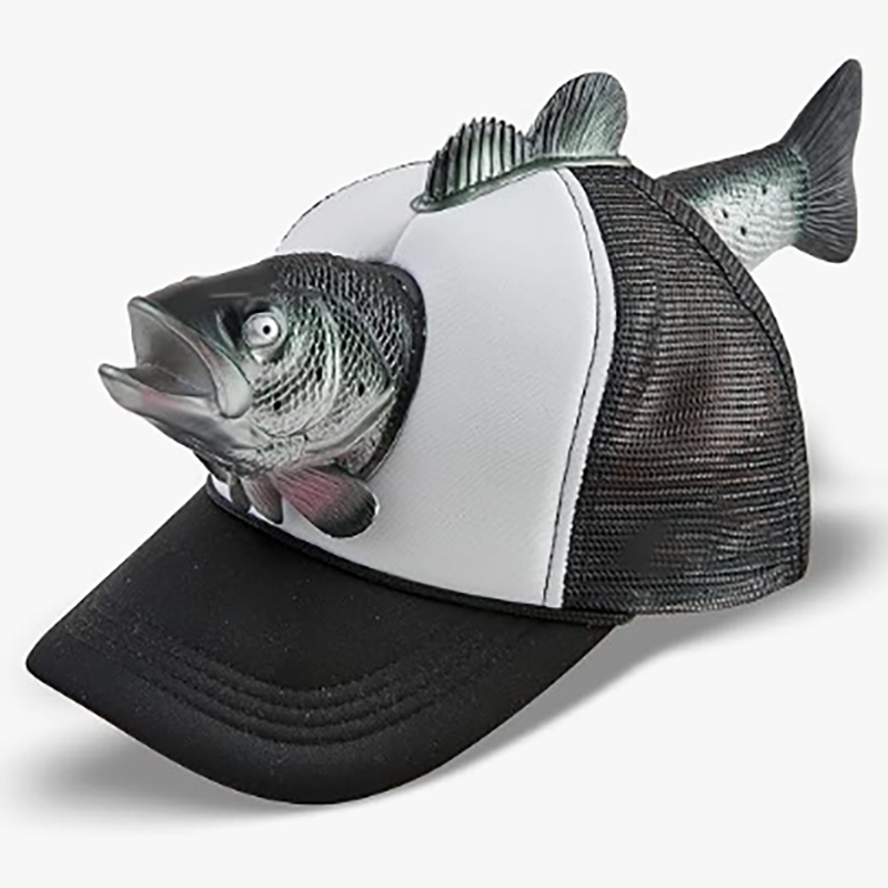 Fishing Lover 3D Fish Hat, Novelty Outdoor Adjustable Cap, Unique Trout 3D Design for Anglers, Camping, Hiking, and Fun Gift