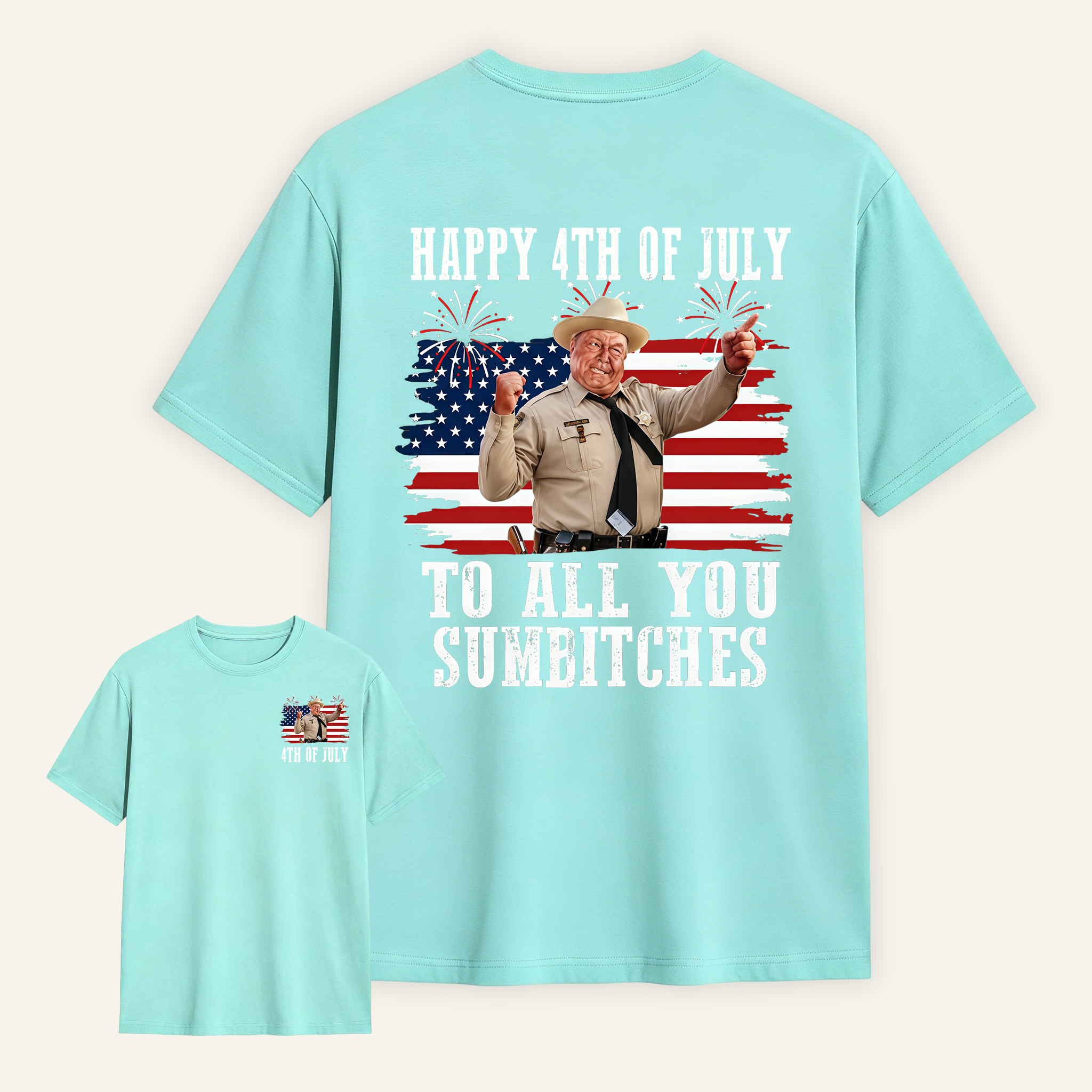 Smokey and the Bandit 4th of July Funny Sumbitches Independence Day T-Shirt