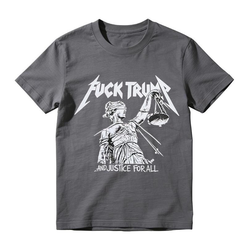 Vintage Metal Protest Graphic and Justice For All T-Shirt