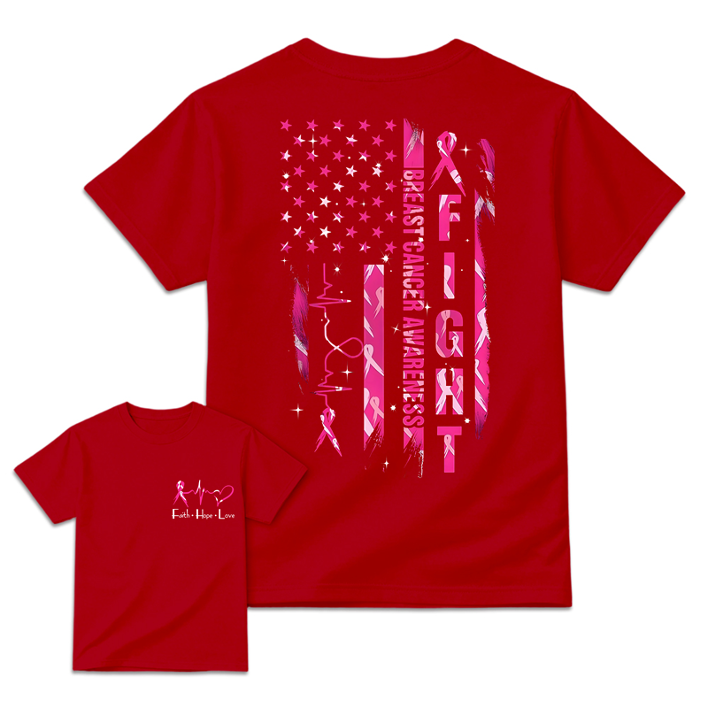 Women's Breast Cancer Awareness Graphic T-Shirt with Pink Ribbon & "Empowerment" Design