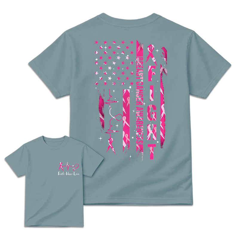 Women's Breast Cancer Awareness Graphic T-Shirt with Pink Ribbon & "Empowerment" Design