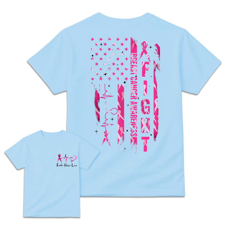 Women's Breast Cancer Awareness Graphic T-Shirt with Pink Ribbon & "Empowerment" Design