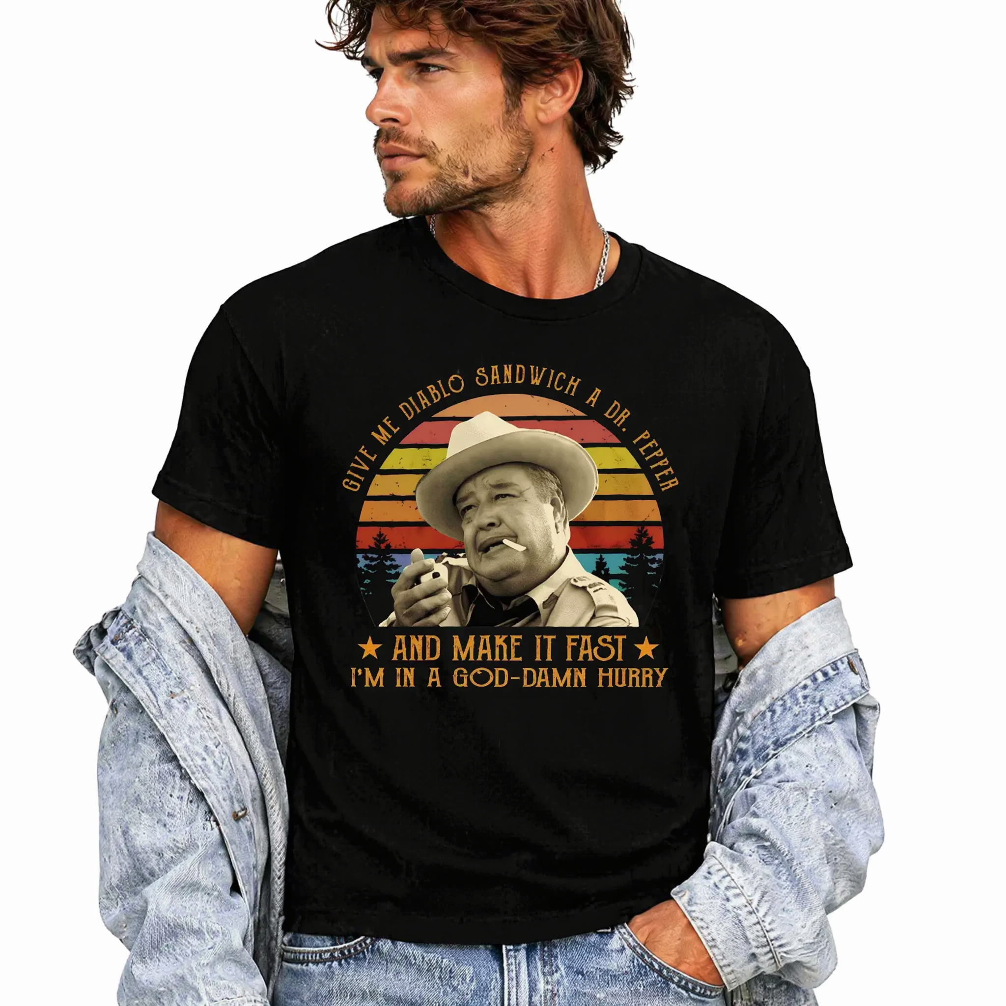 Give Me A Diablo Sandwich A Dr.Pepper and Make It Fast T-Shirt, Old Movie Shirt, Fashion Cotton, Full Size, Full Colors Streetwear Casual