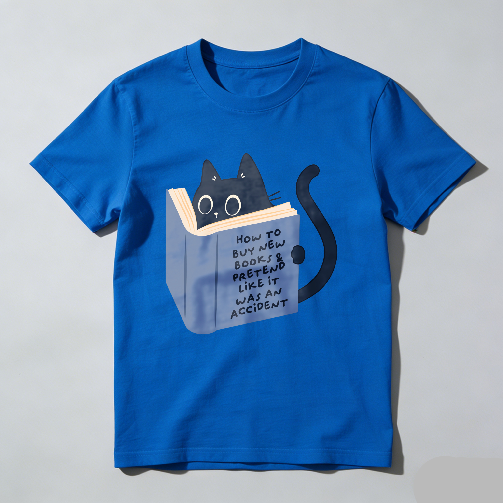 Wardrobecart Cat Reading Book With Text On Cover tshirt