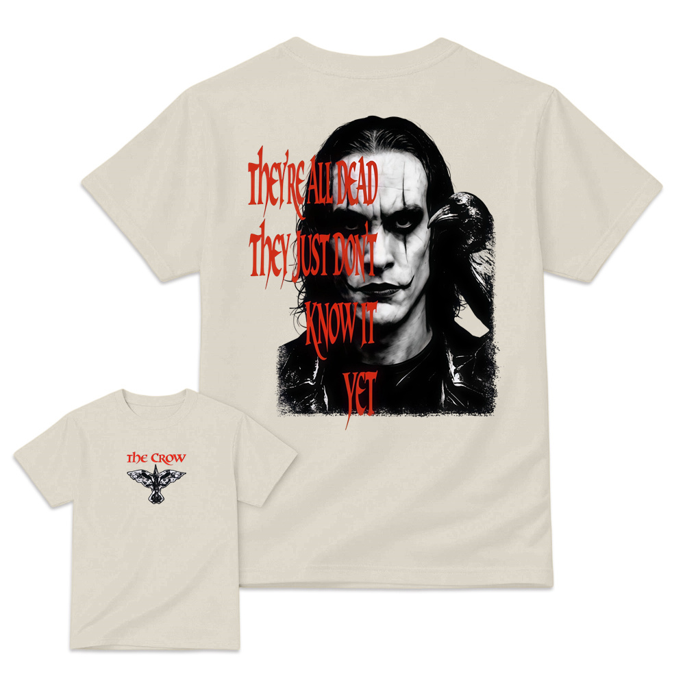 The Crow Shirt, “They’re All Dead” Vintage 90s Movie Tee, Eric Draven Graphic T-Shirt, Gothic Dark Aesthetic Streetwear 