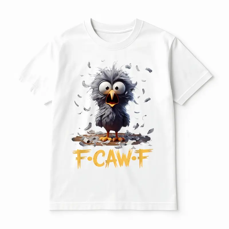 F-CAW-F Cute Cartoon Humor Graphic Tee