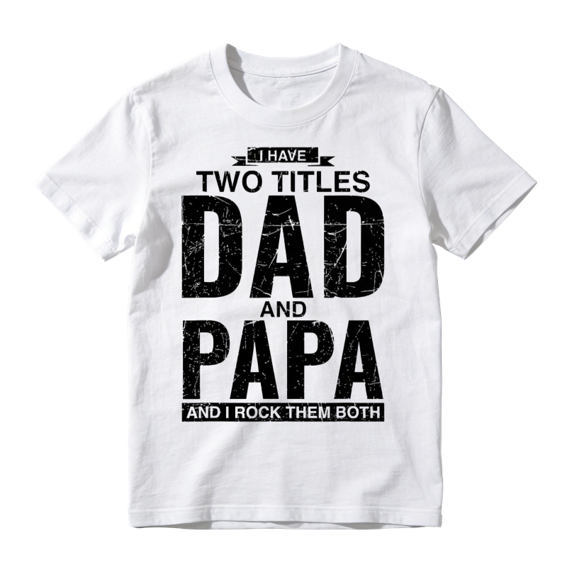 Cool Dad And Papa Double Title Rocking T-Shirt