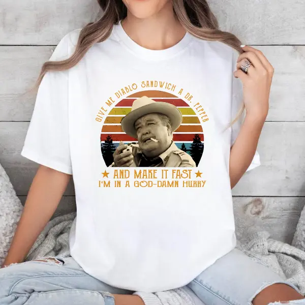 Give Me A Diablo Sandwich A Dr.Pepper and Make It Fast T-Shirt, Old Movie Shirt, Fashion Cotton, Full Size, Full Colors Streetwear Casual