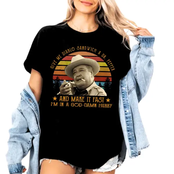 Give Me A Diablo Sandwich A Dr.Pepper and Make It Fast T-Shirt, Old Movie Shirt, Fashion Cotton, Full Size, Full Colors Streetwear Casual