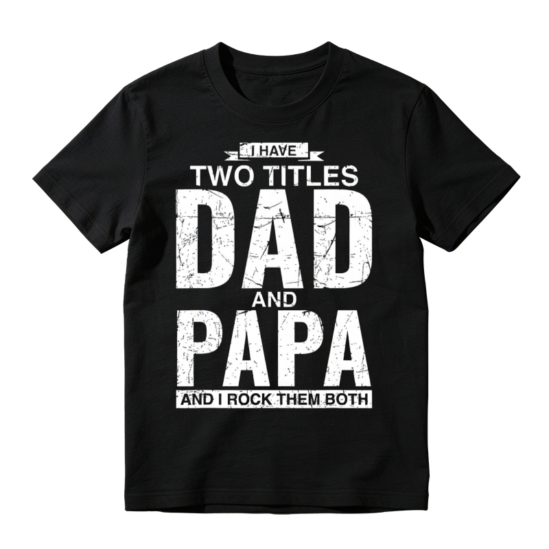Cool Dad And Papa Double Title Rocking T-Shirt