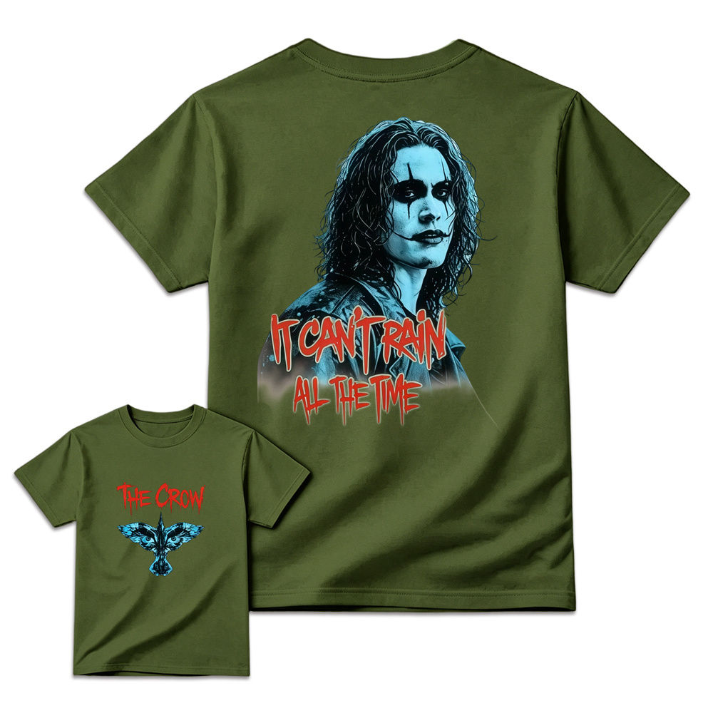 The Crow "It Can't Rain All The Time" Aesthetic Gothic Graphic T-Shirt