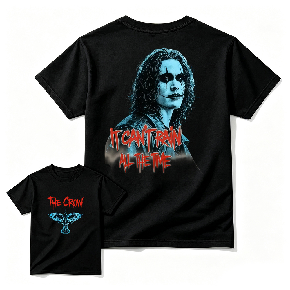 The Crow "It Can't Rain All The Time" Aesthetic Gothic Graphic T-Shirt