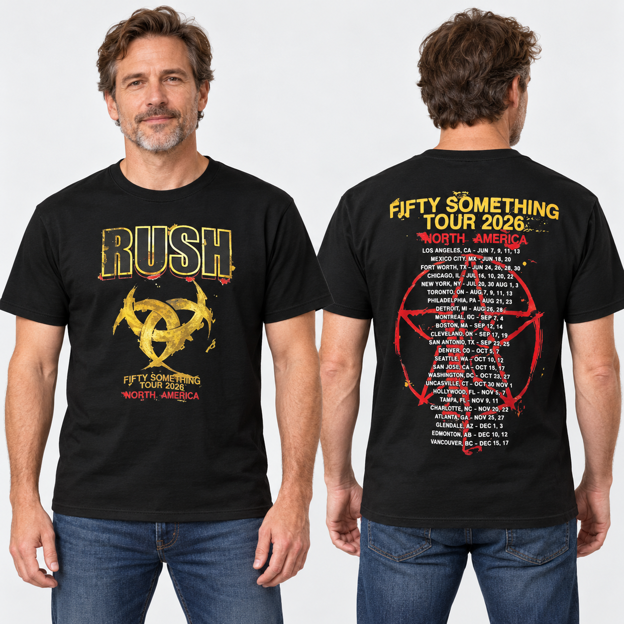 Rush Fifty Something Tour 2026 North America Official Concert Poster T-Shirt