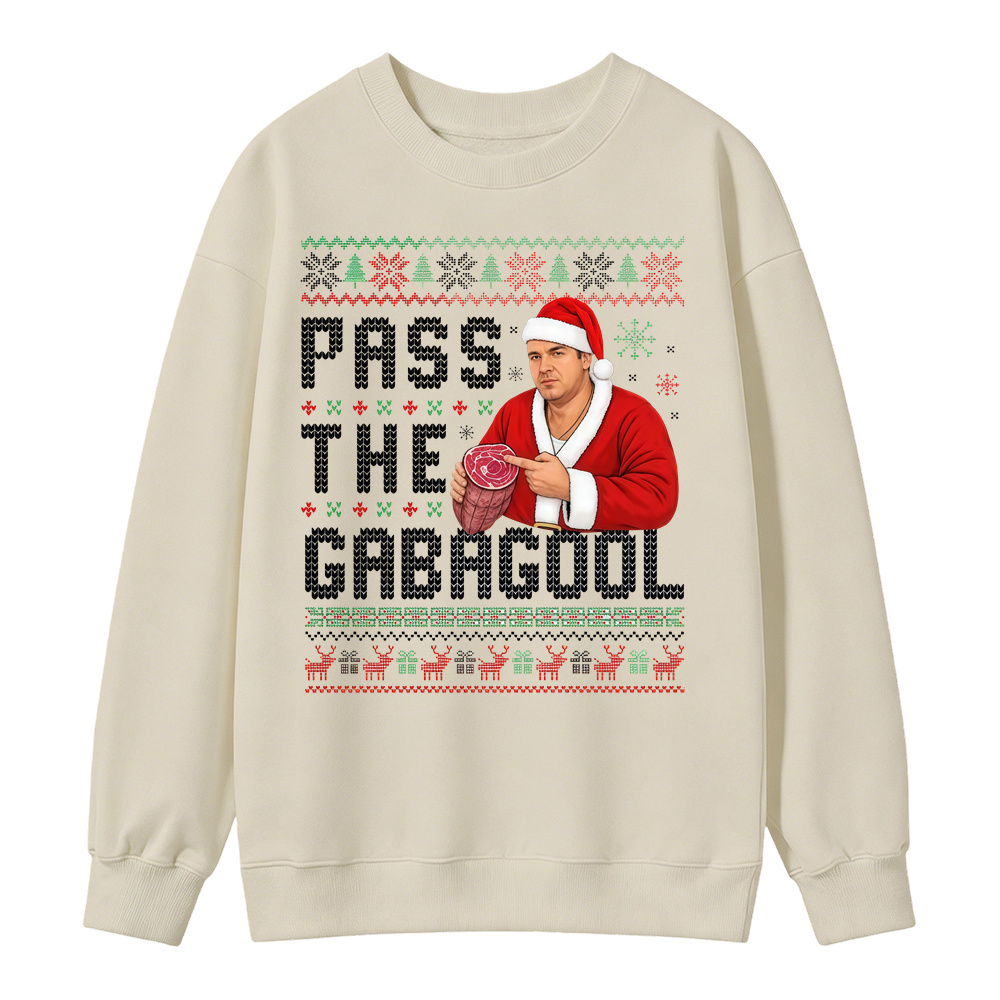 P4ss The G4b4g00l Christmas Sweatshirt, S0pr4n0s Inspired Ugly Xmas Sweater