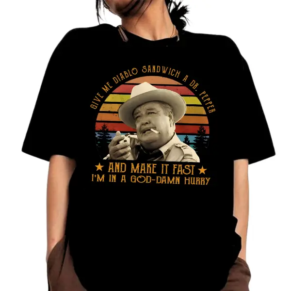 Give Me A Diablo Sandwich A Dr.Pepper and Make It Fast T-Shirt, Old Movie Shirt, Fashion Cotton, Full Size, Full Colors Streetwear Casual