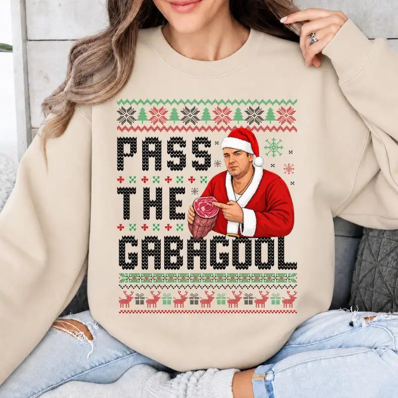 P4ss The G4b4g00l Christmas Sweatshirt, S0pr4n0s Inspired Ugly Xmas Sweater