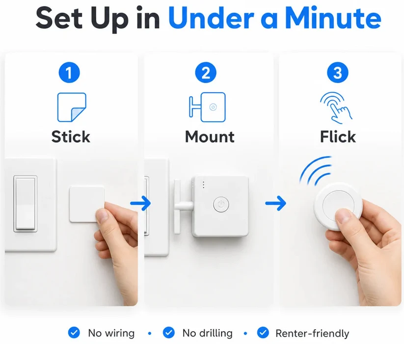 💡 Easy Light Switch Control | 🏠 Simple & Convenient Wall Switch Helper