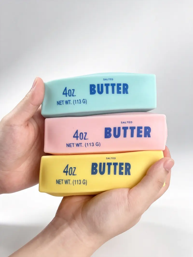✨ASMR Butter Bar Squishy Sensory Toy - Satisfying Crunchy Sound Squeeze Toy for Kids & Adults Stress Relief 🧈