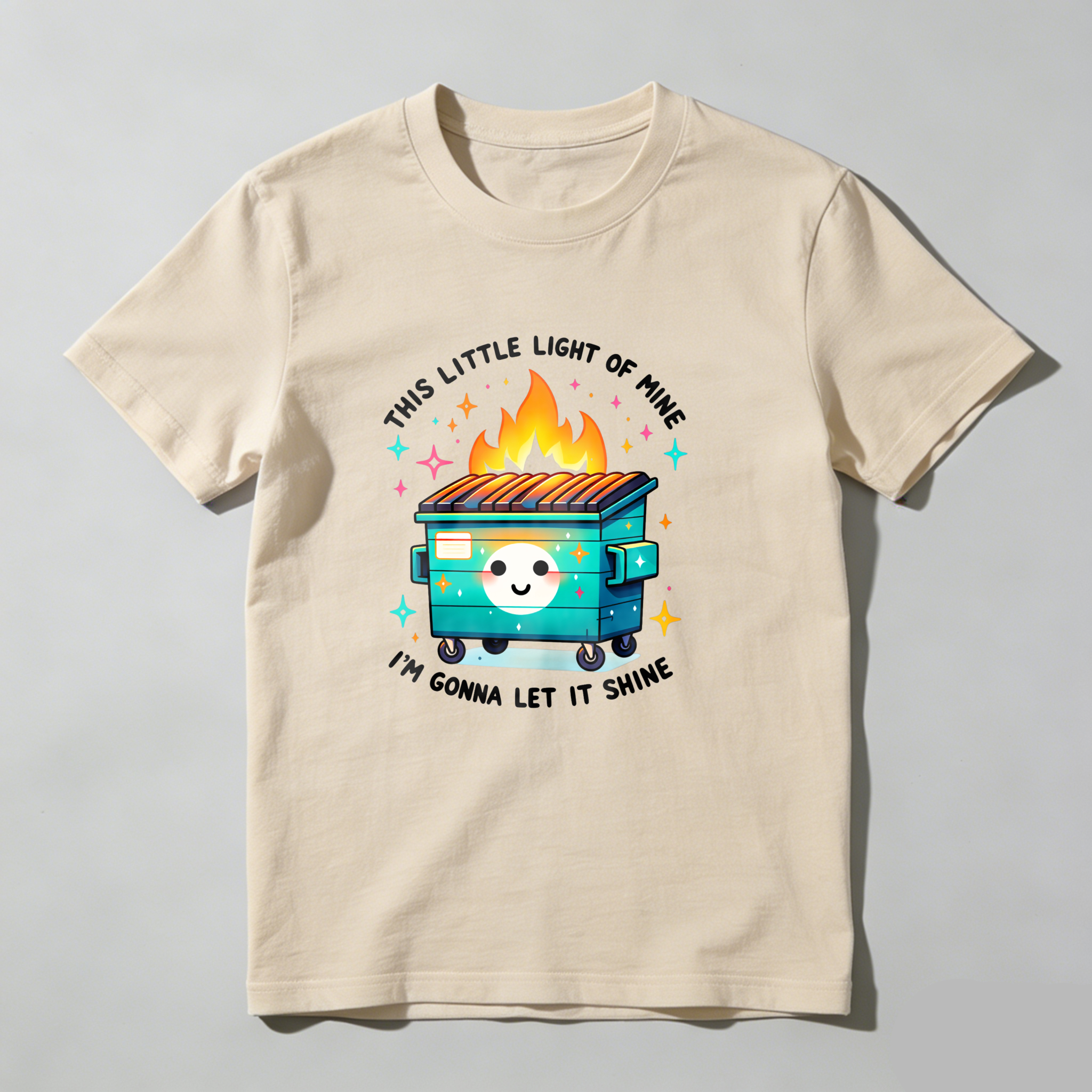 Cute Campfire Cooler With Sparkles And Smile tshirt 100% cotton