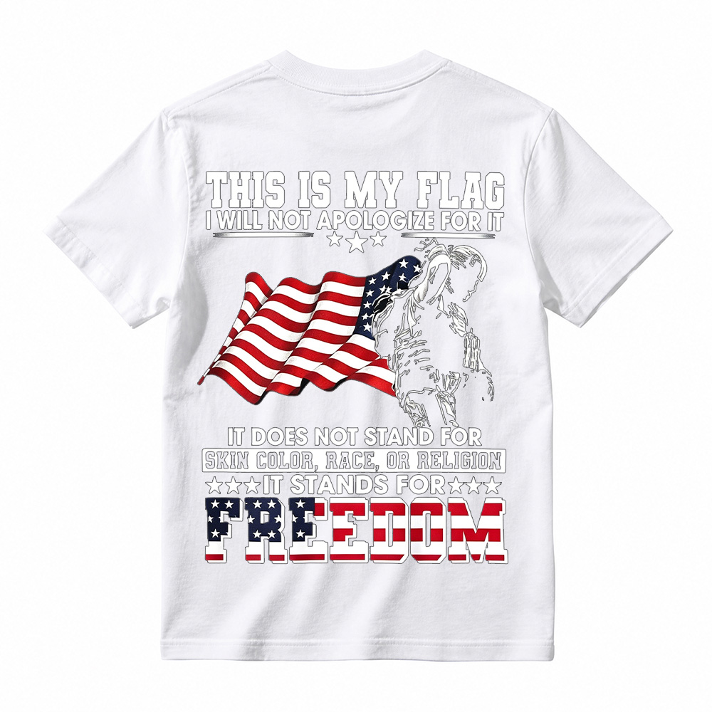 Soldier Silhouette USA Flag Patriotic T-Shirt