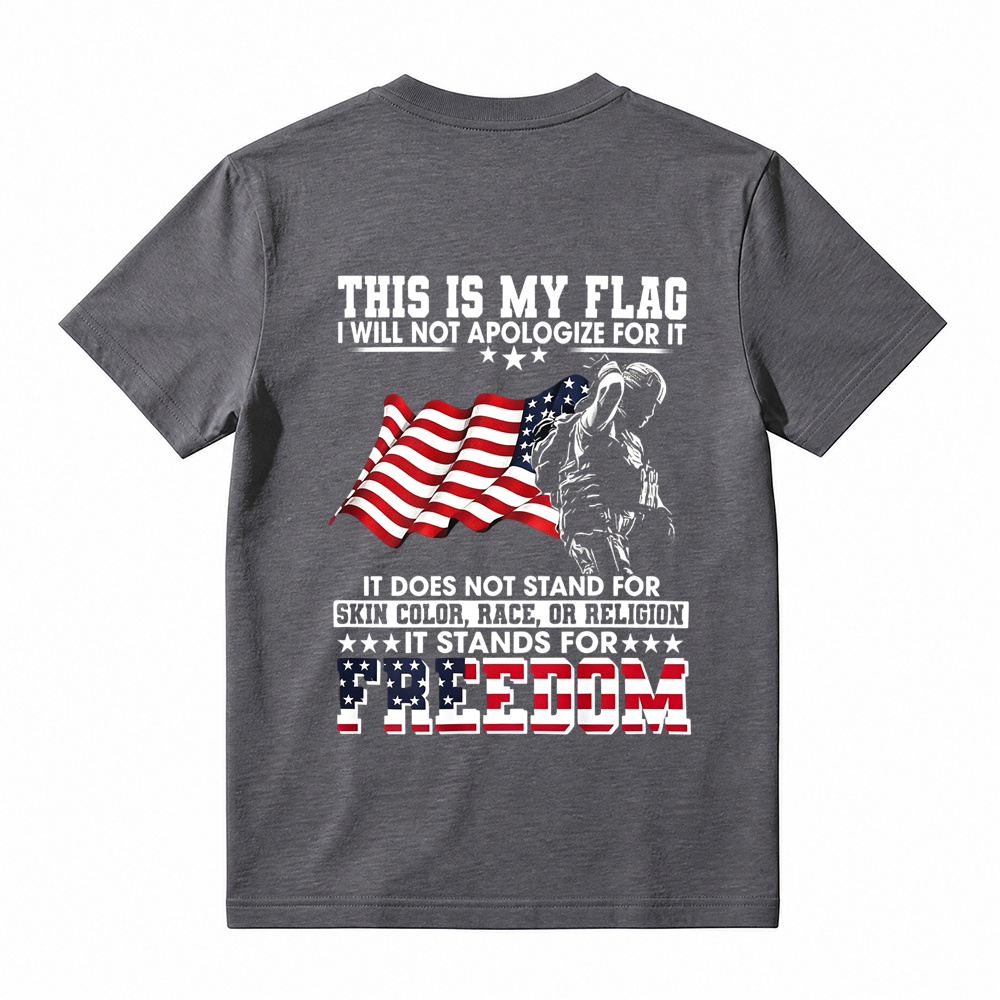 Soldier Silhouette USA Flag Patriotic T-Shirt
