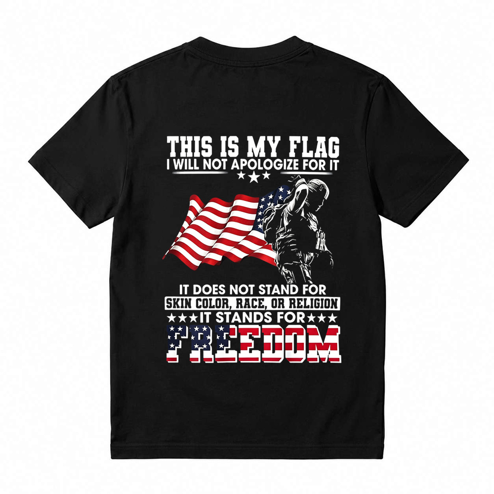 Soldier Silhouette USA Flag Patriotic T-Shirt