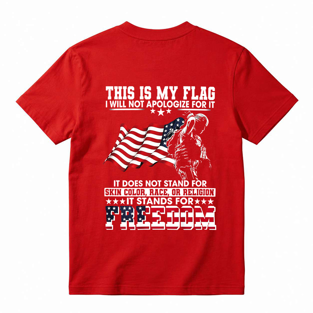 Soldier Silhouette USA Flag Patriotic T-Shirt