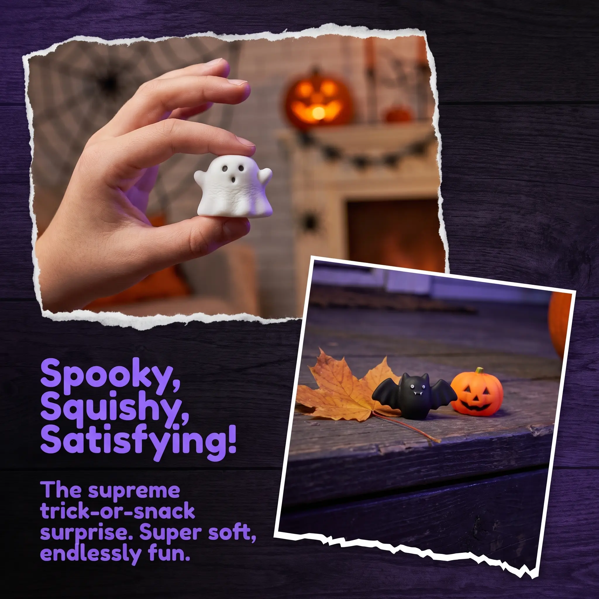 Halloween Squishies Stress Relief Toy Set, Classic Pumpkin/Ghost/Bat Shapes, Super Soft TPR Material with Elastic Squeeze Feel, Washable & Durable, Assorted 30/60/90pcs for Party Favors, Classroom Rewards & Trick-or-Treat