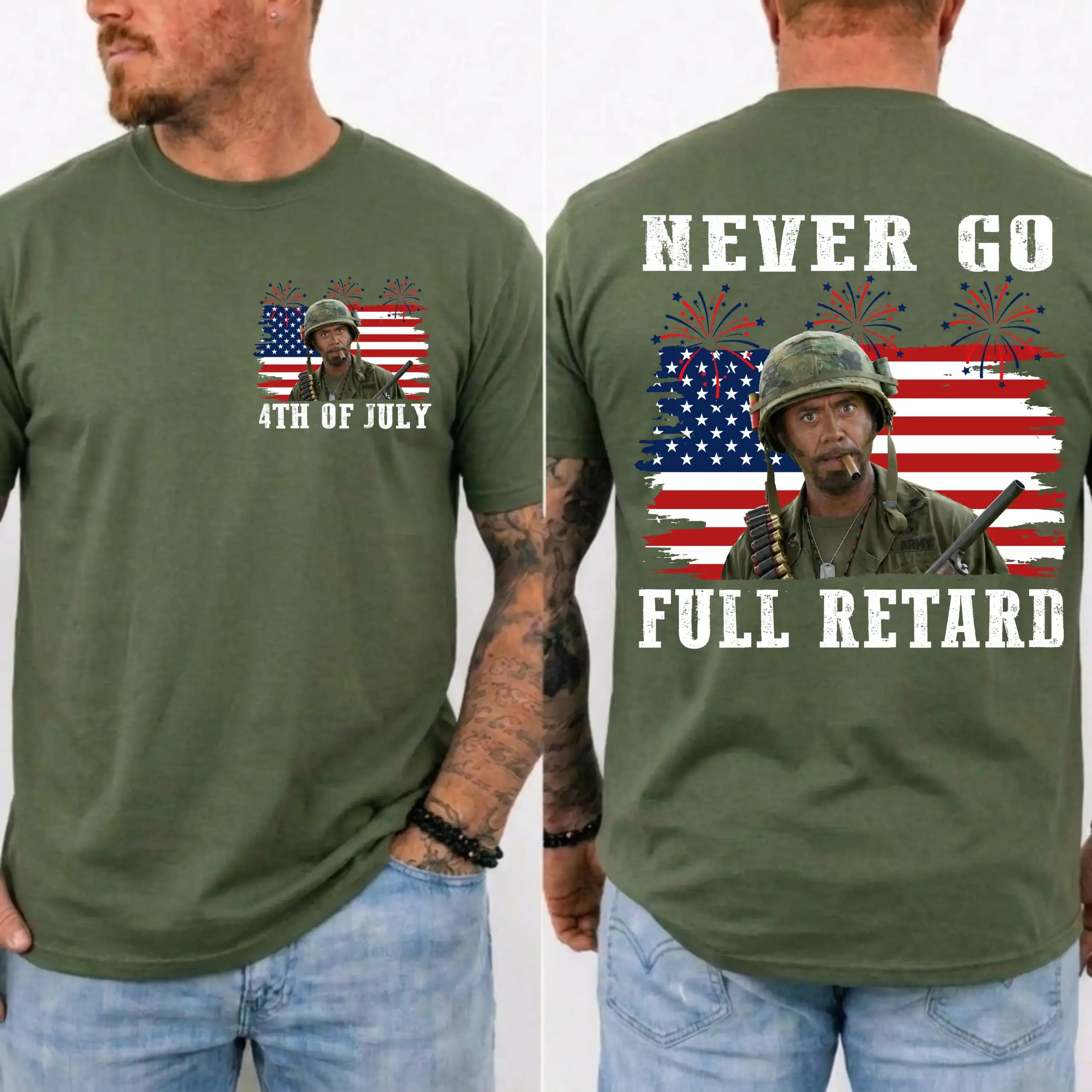 Never Go Full Retard 4th of July Shirt