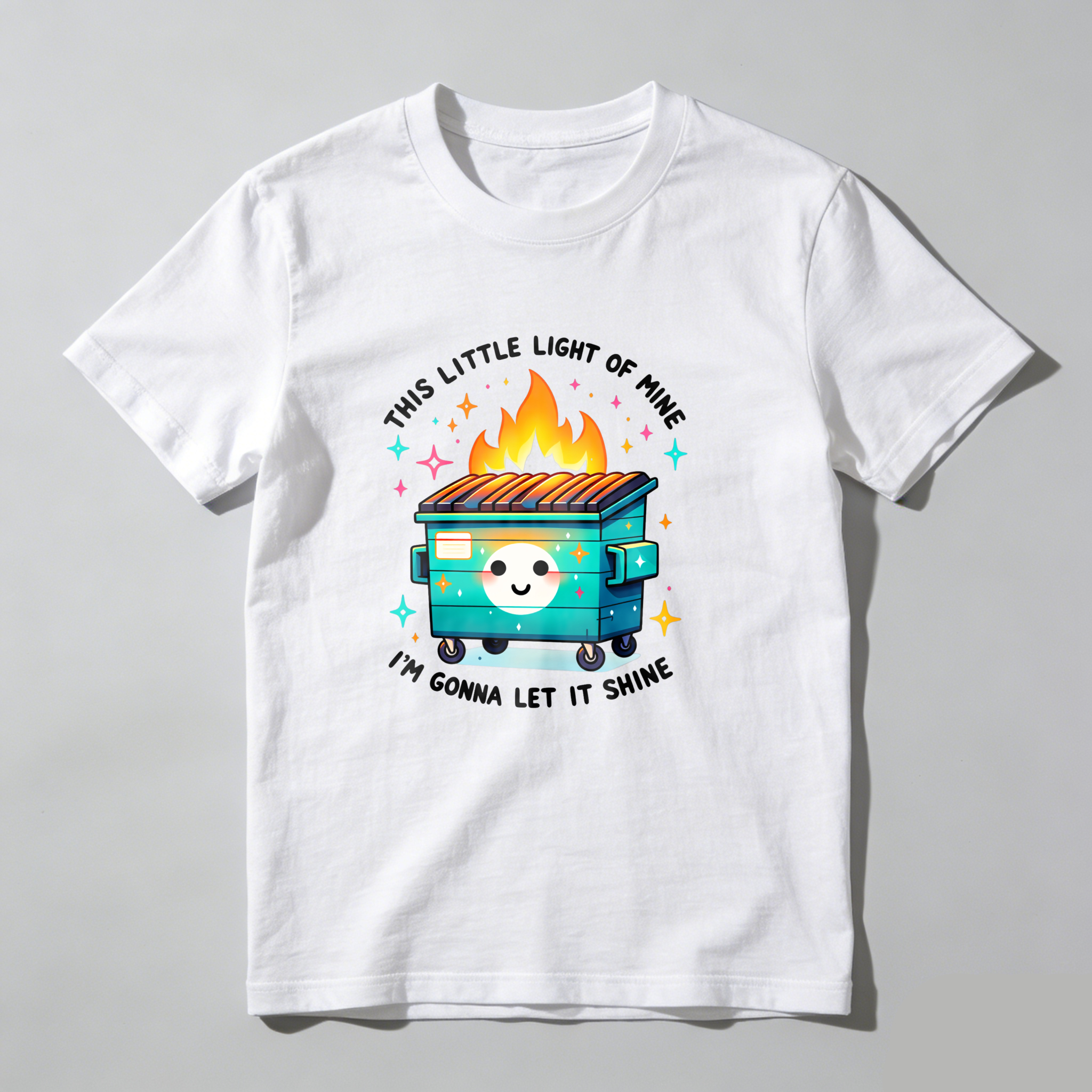 Cute Campfire Cooler With Sparkles And Smile tshirt 100% cotton