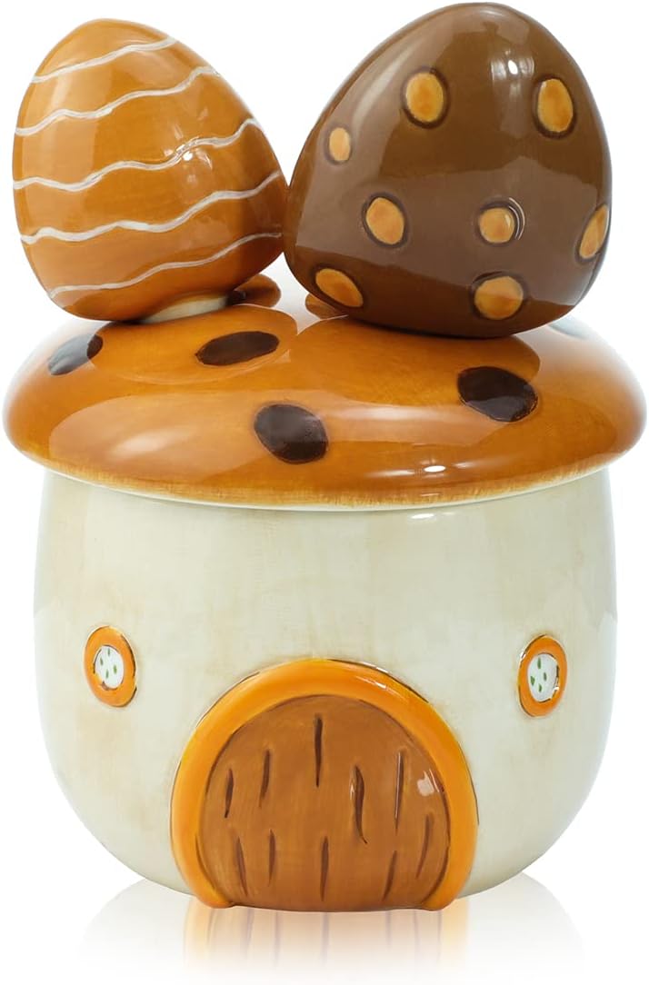  Adorable Mushroom House Ceramic Measuring Spoons (4-Piece Set)