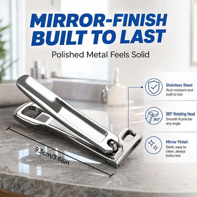 🔥HOT SALE🔥60 Degree Rotating Stainless Steel Nail Clipper Sharp Swivel Head Manicure Pedicure Tool for Thick Nails