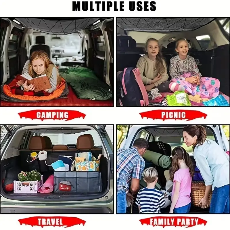 🚗 Car Ceiling Storage Net | 🧳 Maximize Your Car's Overhead Space | ⛺ Perfect for Camping & Road Trips