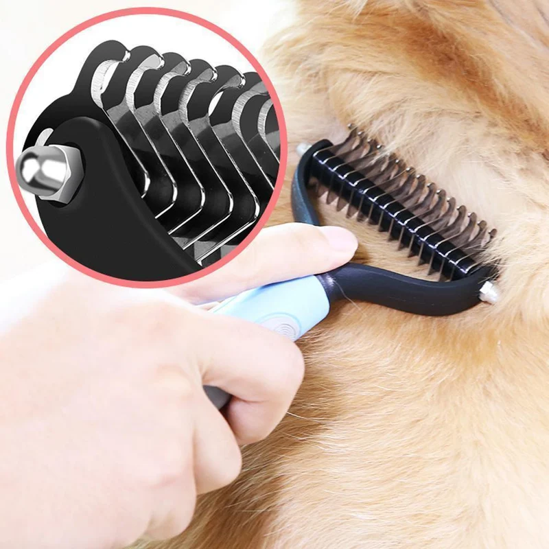 🐾Pet Grooming Dual Sided Comb – Easy Dematting, Deshedding & Detangling Tool for Dogs & Cats