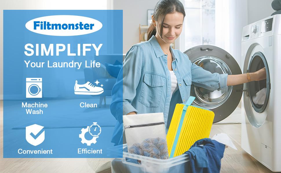 Filtmonster Heavy Duty Shoe Washing Bag Free Laundry Bag Premium Microfiber Protection for Sneakers & Washing Machine, Premium Edition (Gift Box Included)Washing Machine Shoe Bag,Shoe Storage Bag,Laundry Mesh Bag (1pc/2pcs Set + Gift)  home laundry room