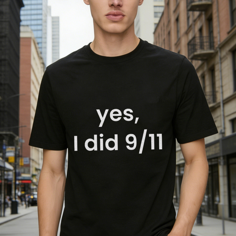 Yes I Did 911 Text Graphic T-shirt